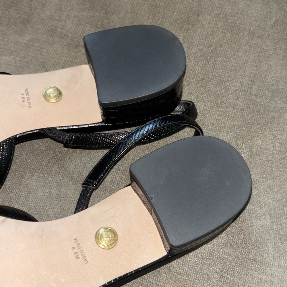 Veronica Beard Black Croc-Textured Slingback Pumps - Picture 7 of 10